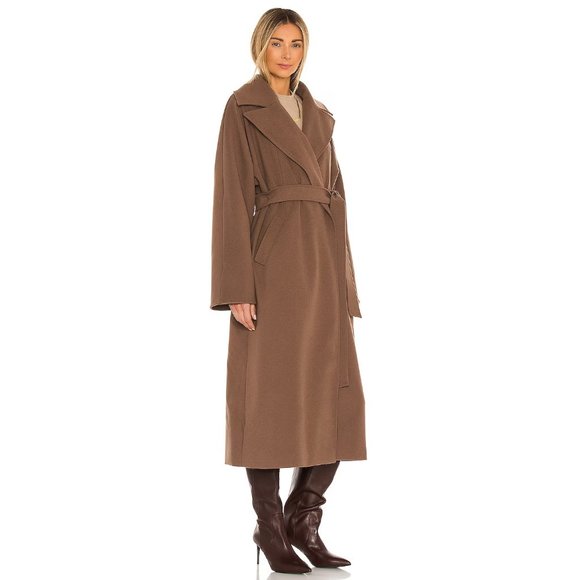 NEW Revolve EAVES The Jacintha Coat Brown WNTR7 - Picture 3 of 8